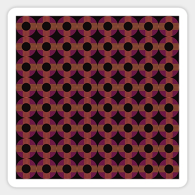 Abstract Pink, Orange and Yellow Circle Pattern Sticker by Slepowronski